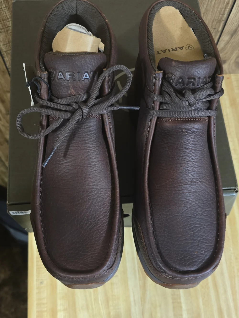 Ariat Men's 9.5 D Spitfire  Dark Brown Leather Chukka Moc Toe Boots NWT